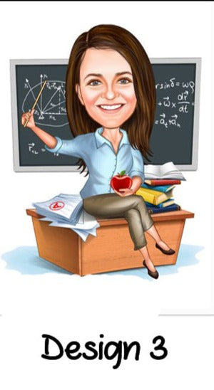 Caricature Teacher wooden board