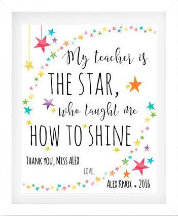 Personalized teacher wooden frame