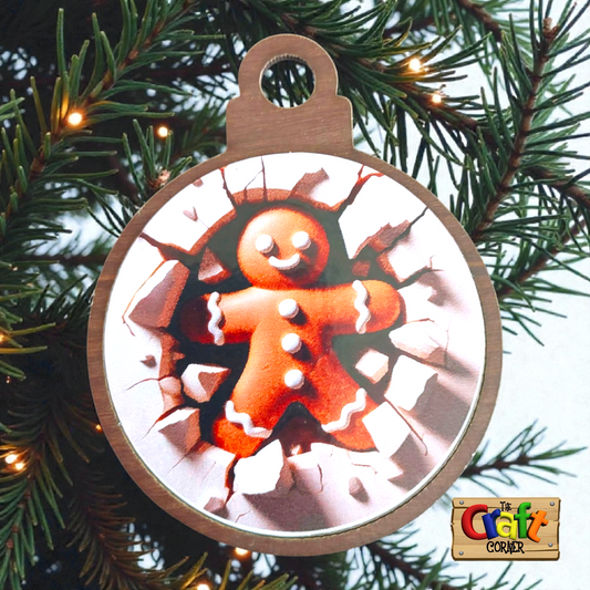 Ornament: Peek-a-boo double sided (Gingerbread cookie man)