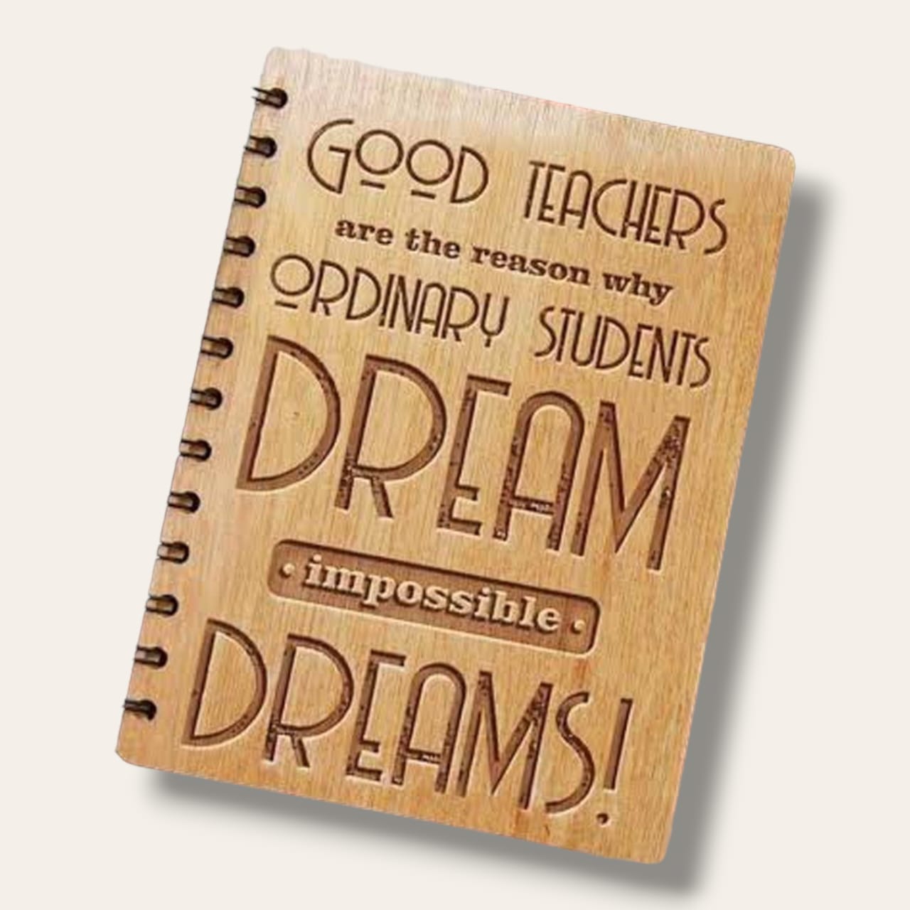 Personalized teacher wooden covered notebook 2