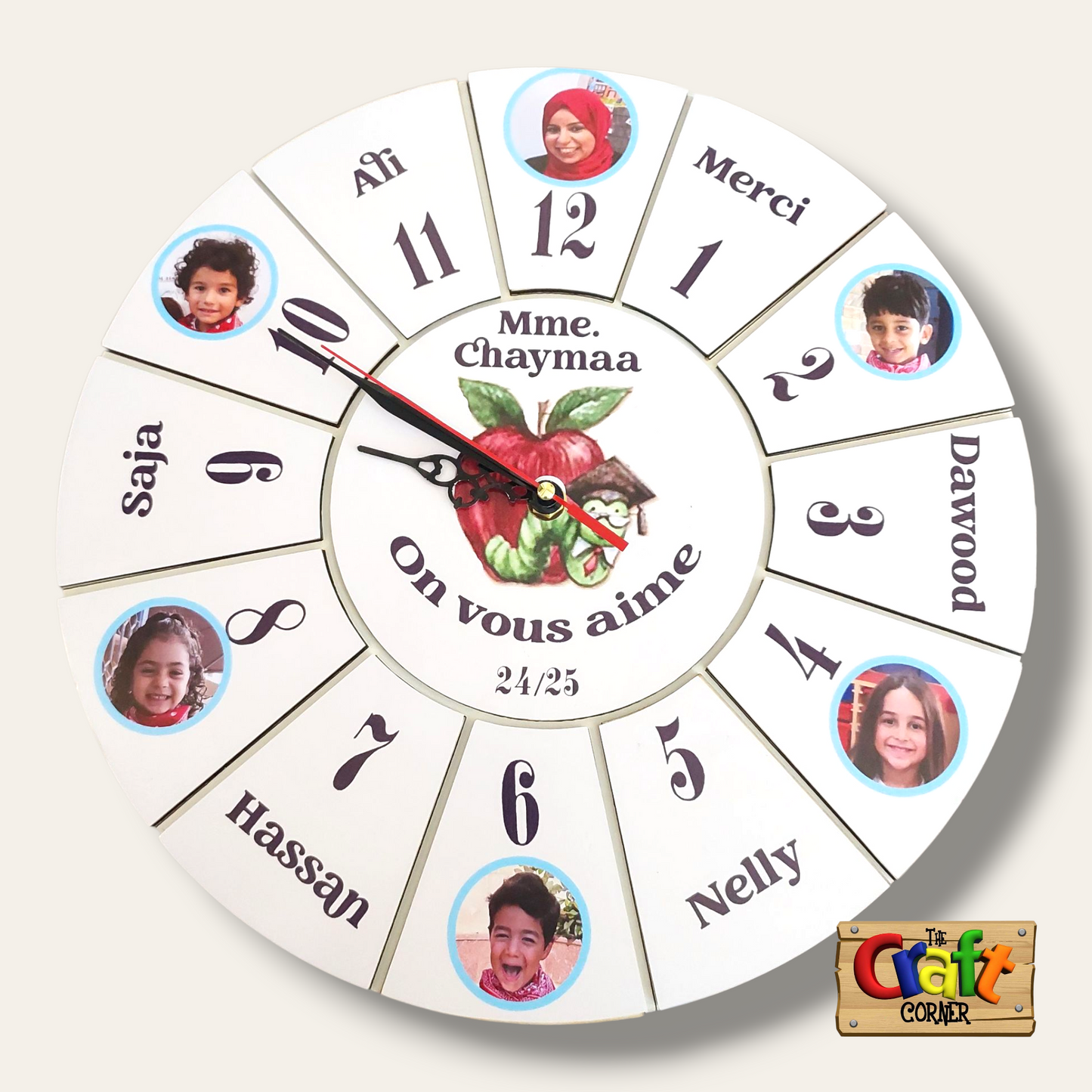 Clock: Wooden printed picture clock