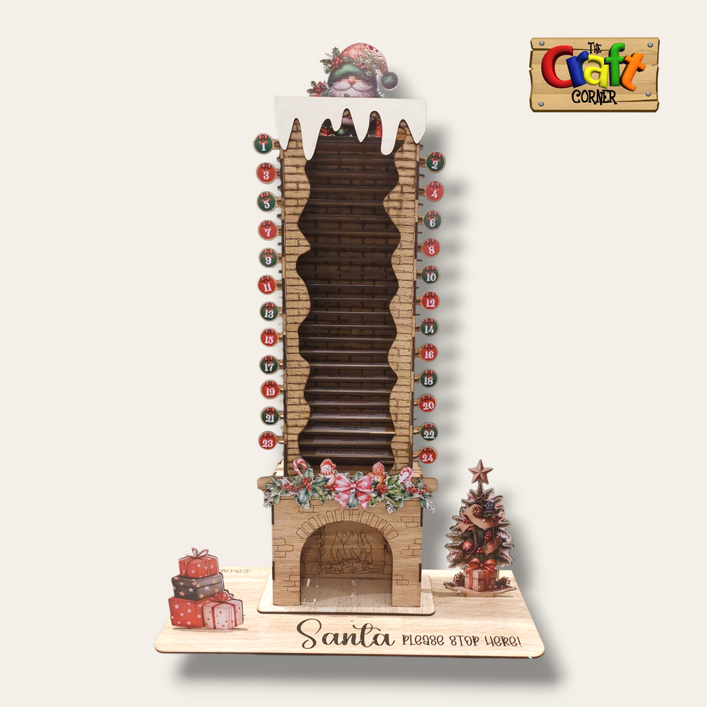 Christmas countdown (Santa's coming down the chimney) with a good deed everyday