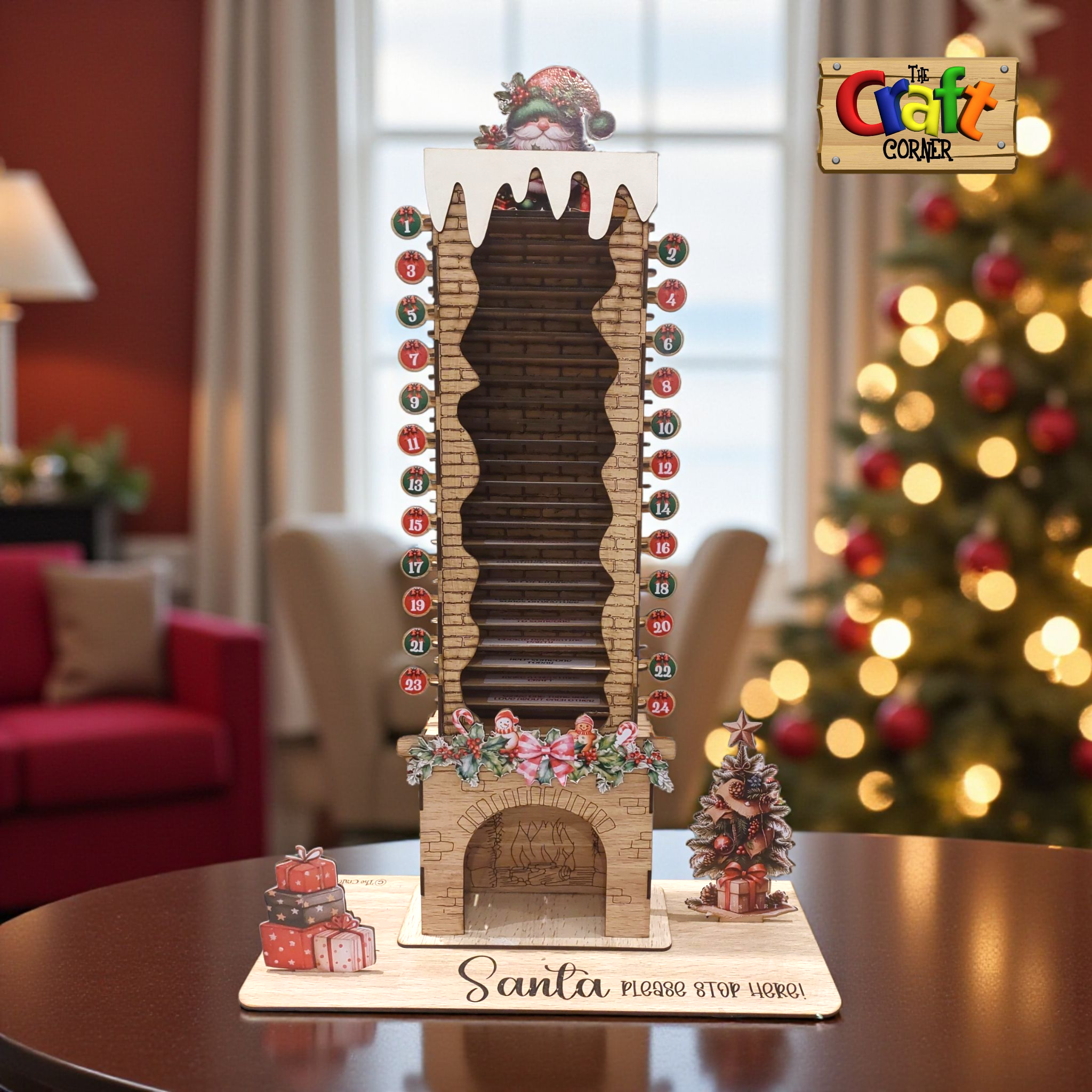 Christmas countdown (Santa's coming down the chimney) with a good deed everyday