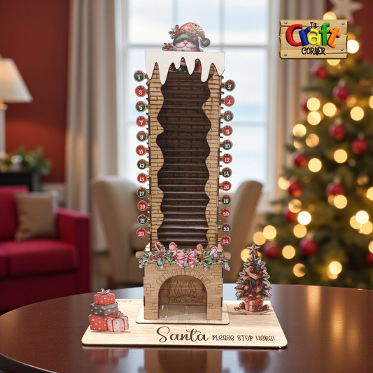 Christmas countdown (Santa's coming down the chimney) with a good deed everyday