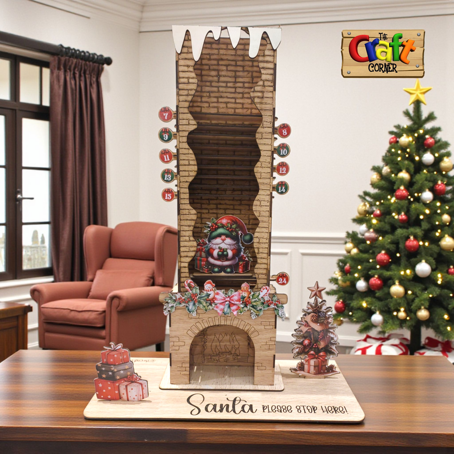 Christmas countdown (Santa's coming down the chimney) with a good deed everyday