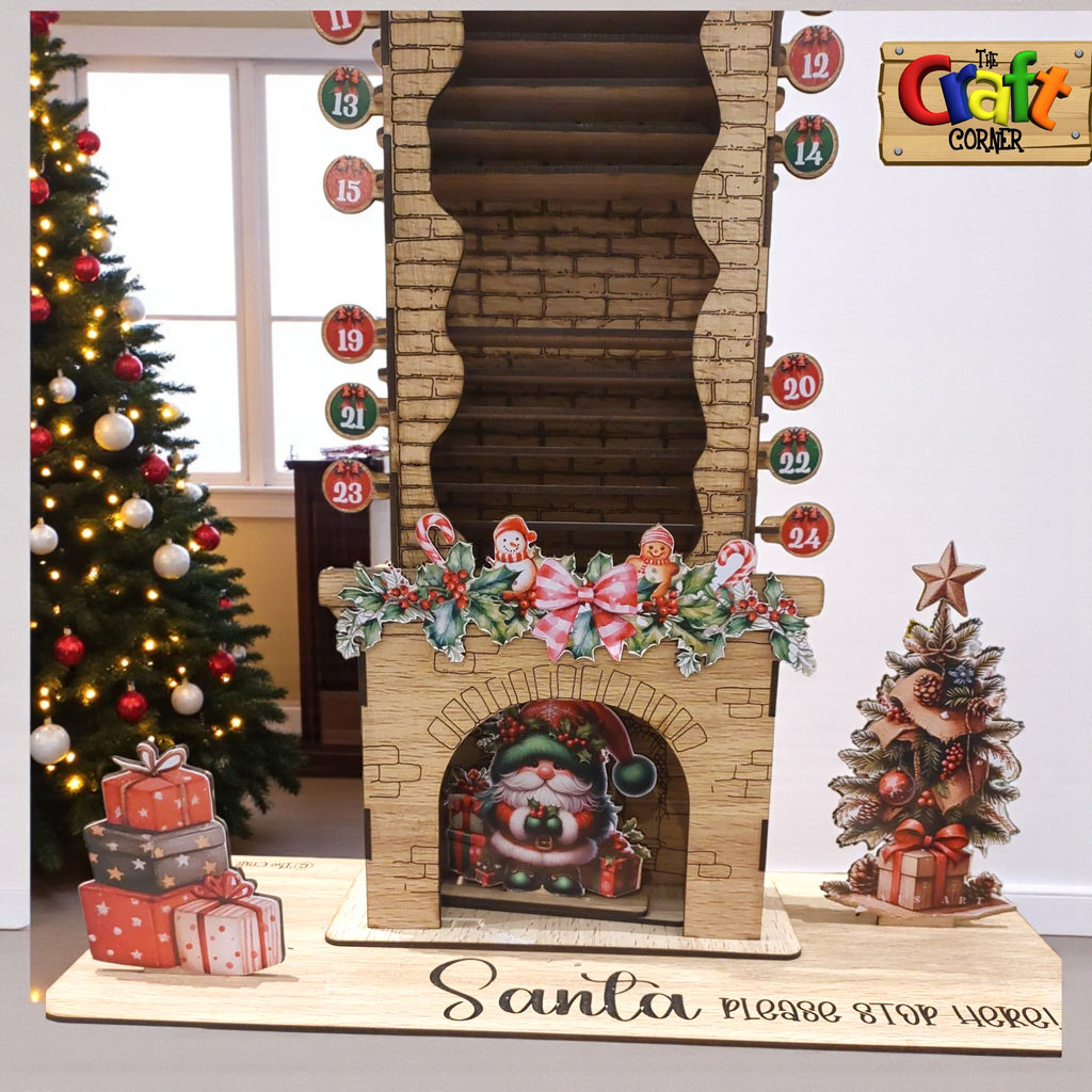 Christmas countdown (Santa's coming down the chimney) with a good deed everyday