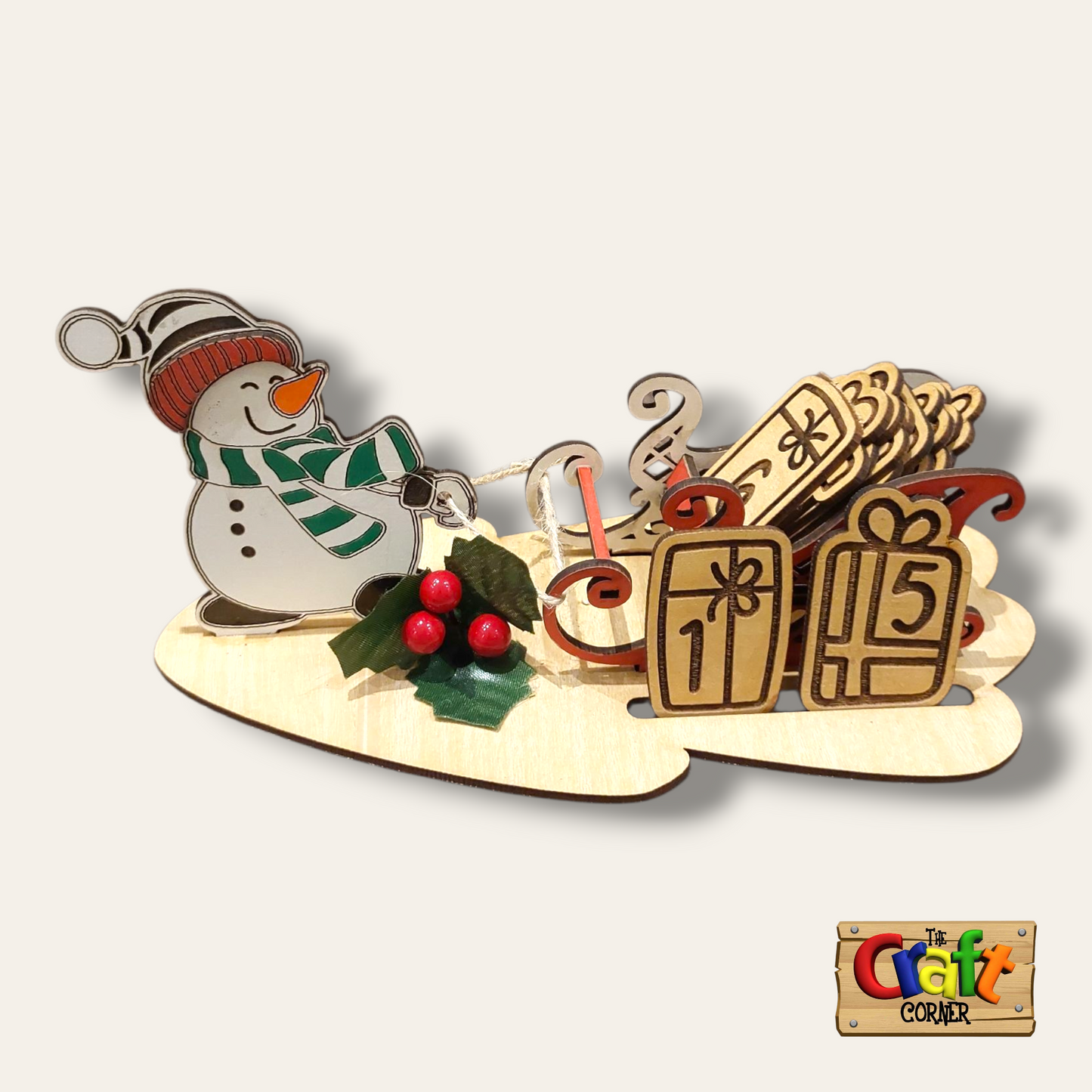 Christmas countdown stand (Snow man with sleigh)
