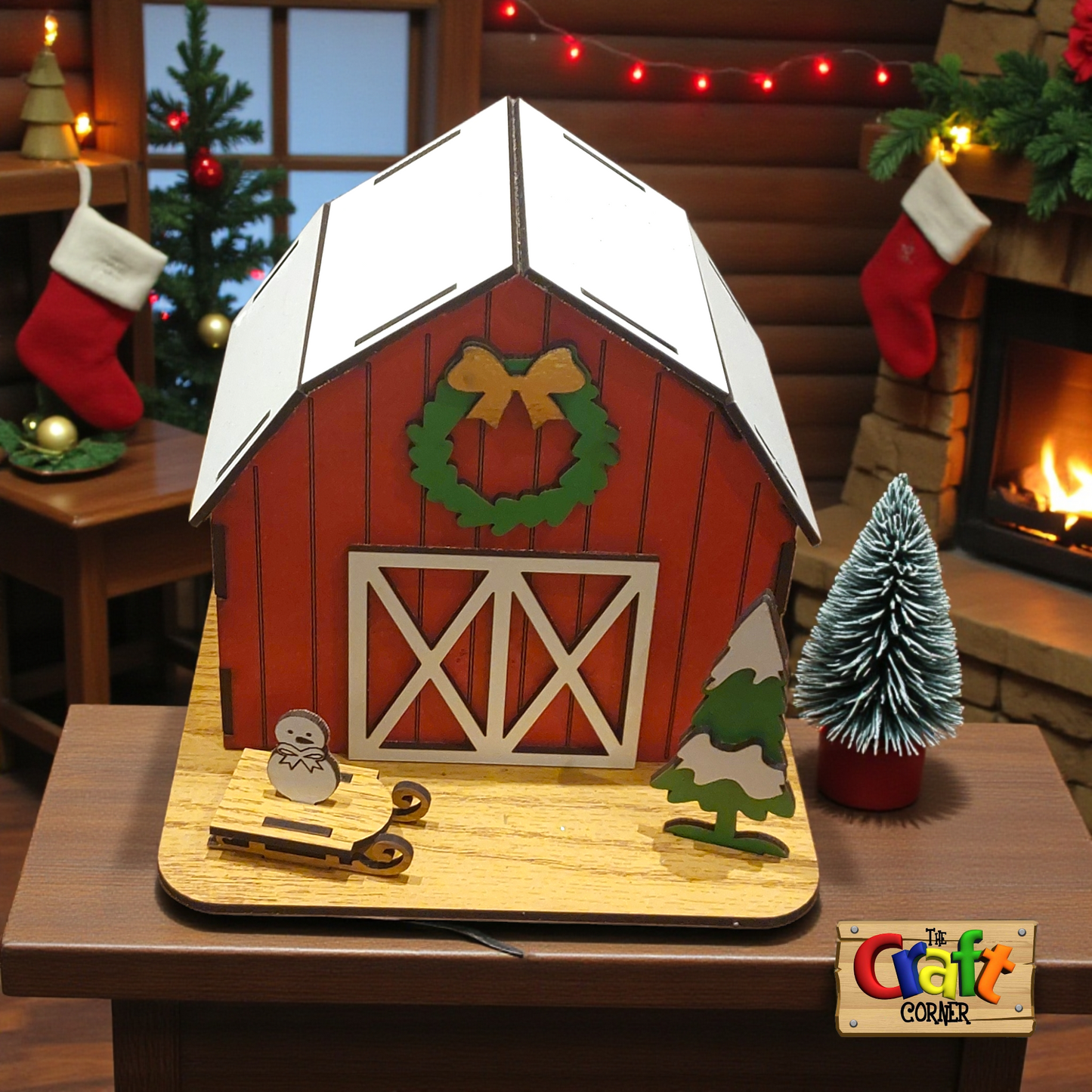 Country Christmas Farmstead: 3D Christmas barn