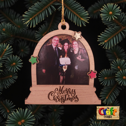 Ornament: Personalized Picture frame Wooden dome