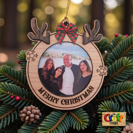 Ornament: Personalized picture frame with antlers