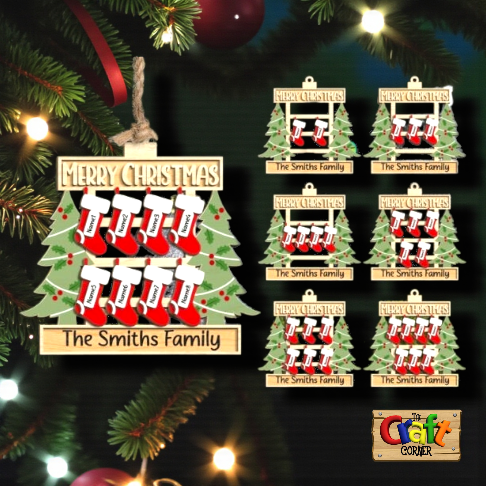 Ornament : Family personalized Stockings ornament