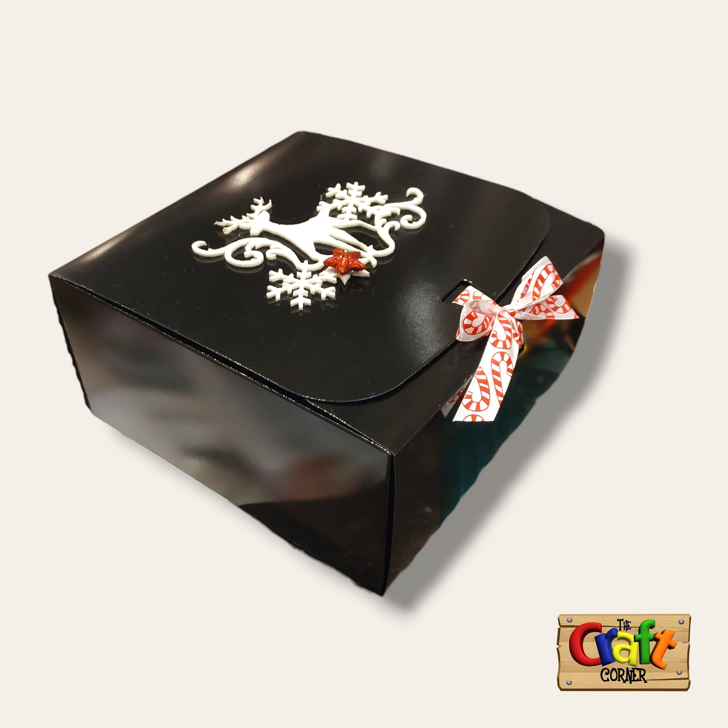 Christmas gift box (black reindeer)