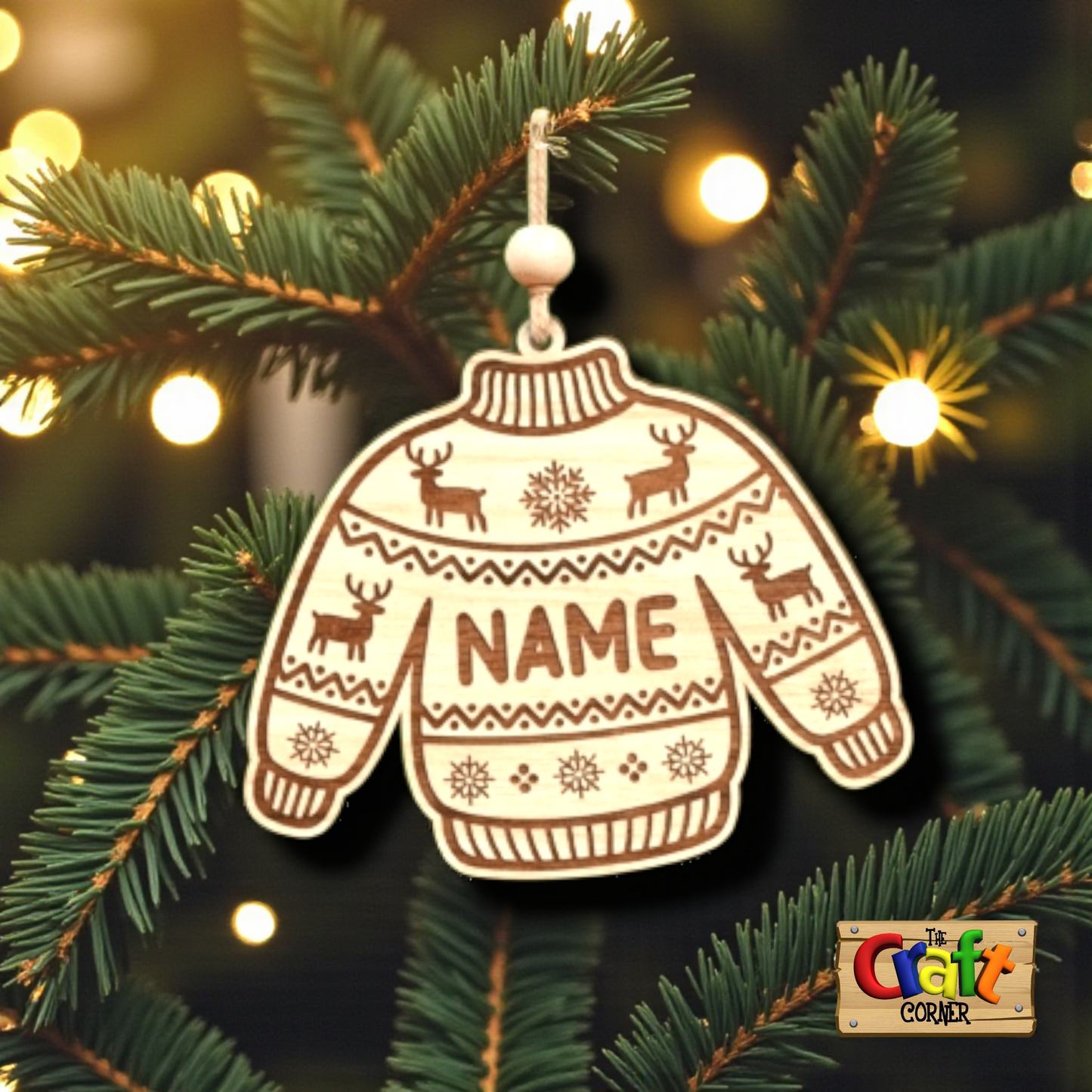 Ornament: Personalized layered sweater ornament