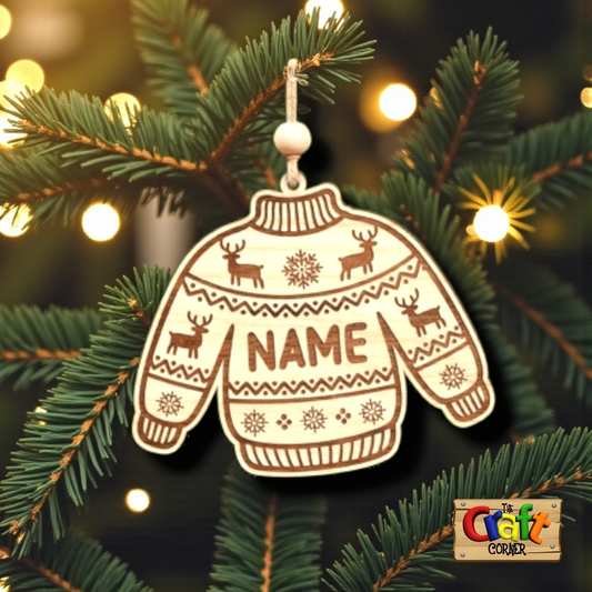 Ornament: Personalized layered sweater ornament