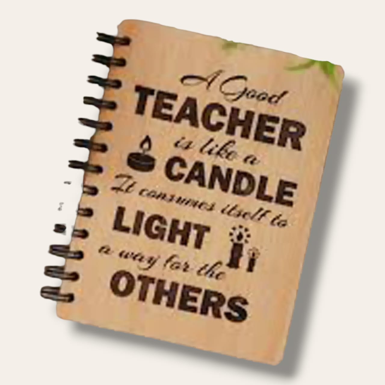 Personalized teacher wooden covered notebook