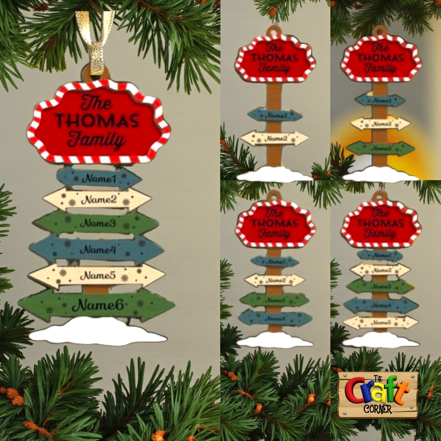 Ornament/Wall decor: Family personalized Christmas signs