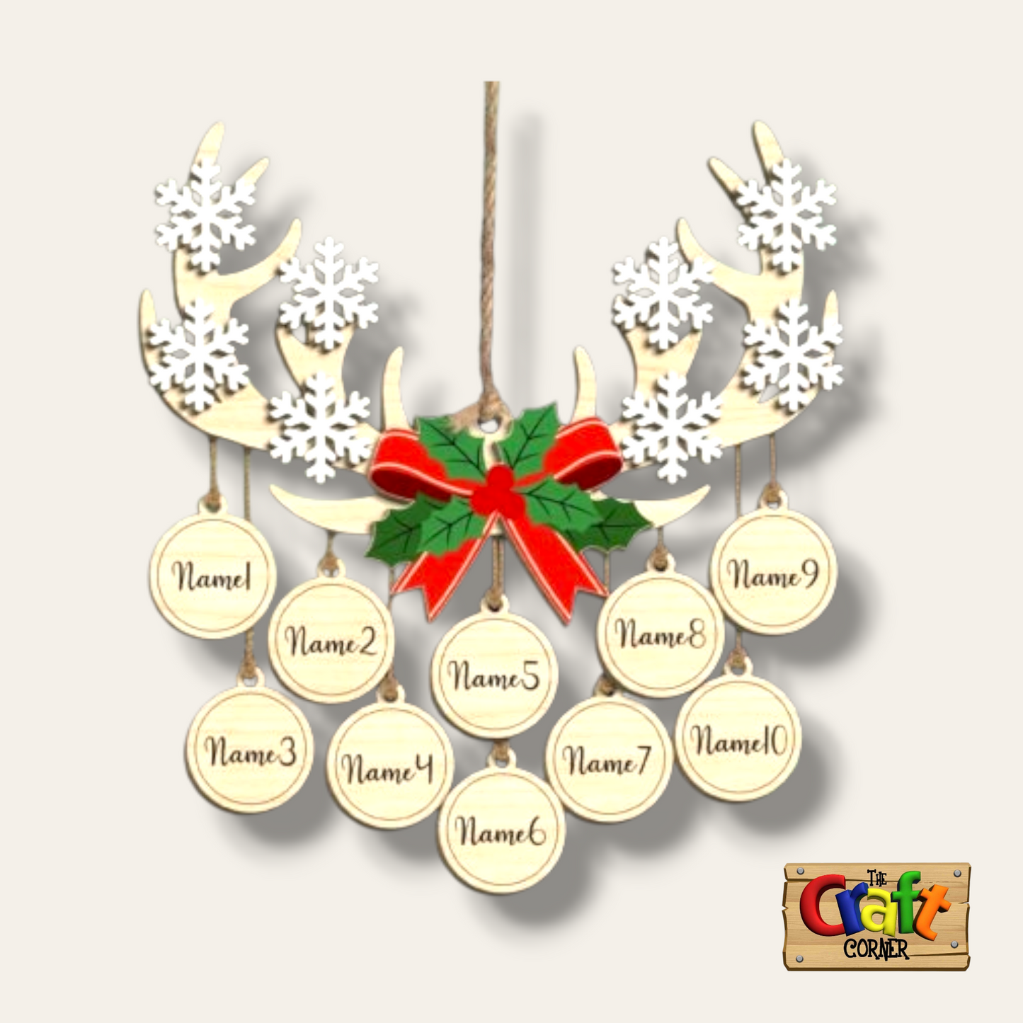 Ornament/Wall decor: Family personalized deer antlers