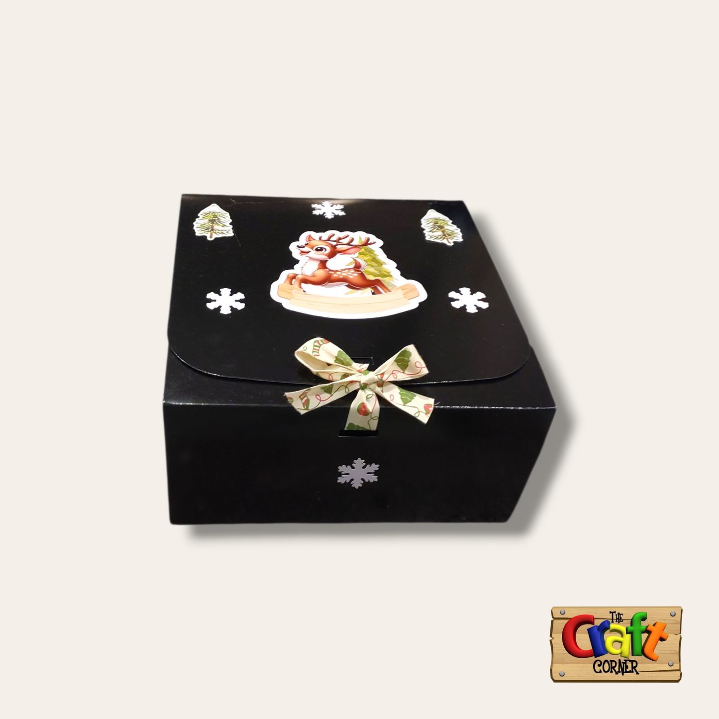 Christmas gift box (black reindeer)