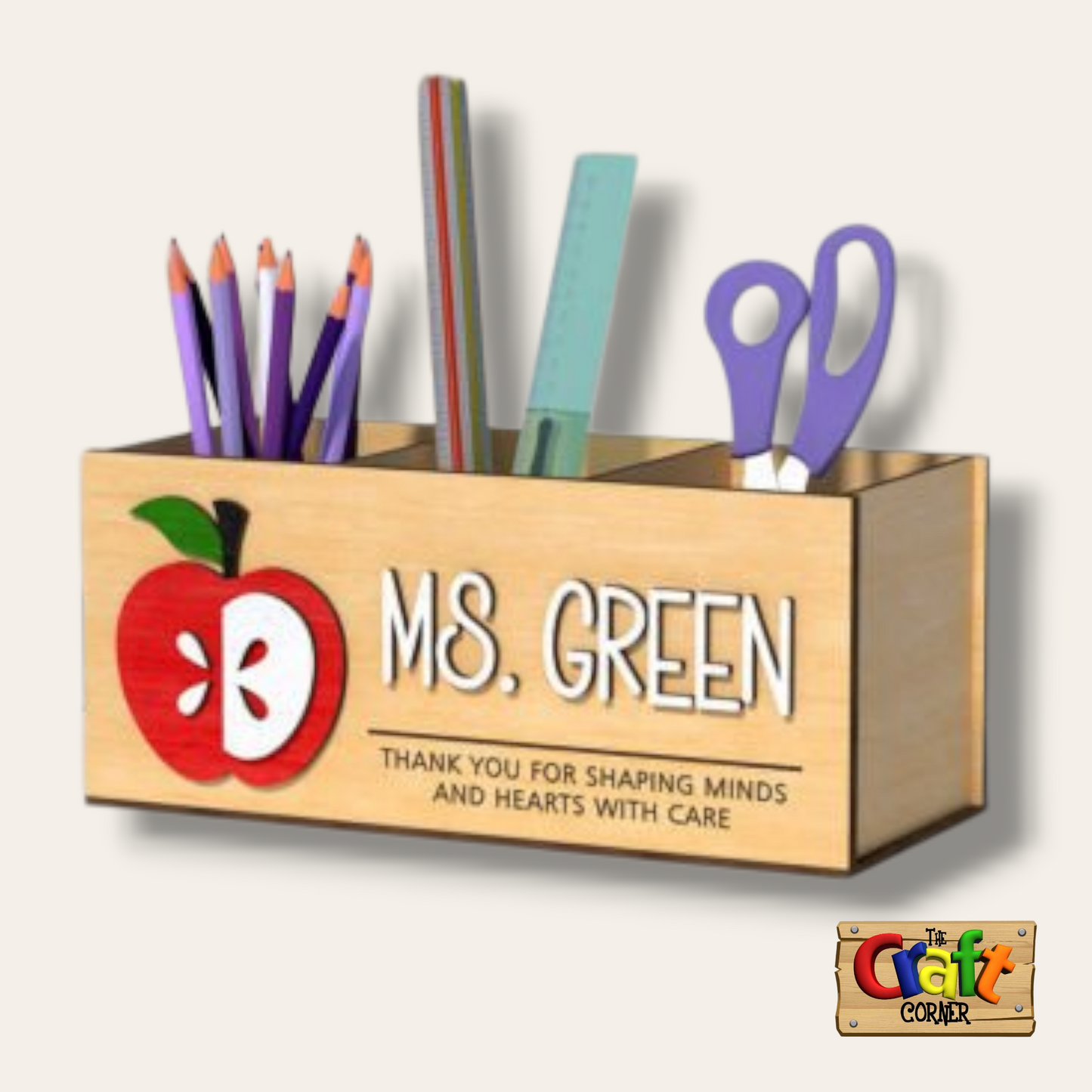 Box: 3D teacher pencil holder (9 different designs)