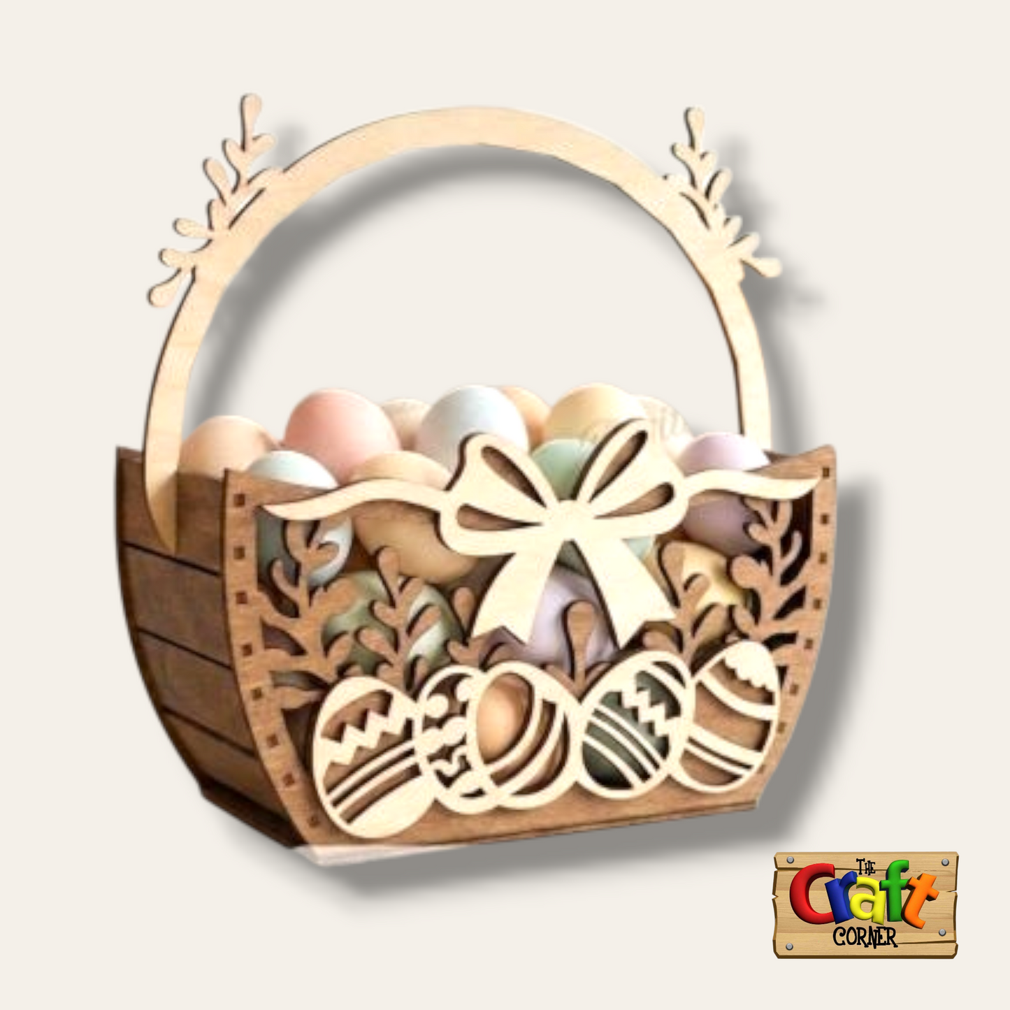 Easter egg wooden basket