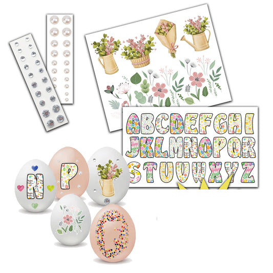 Egg colouring kit 4 (Flowers & letters kit)
