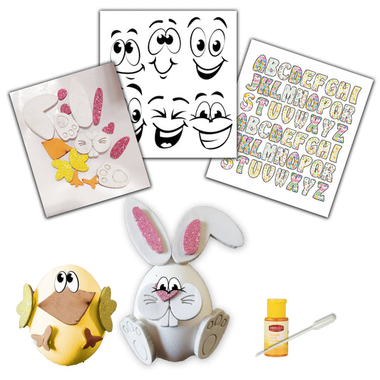 Egg colouring kit 7 (3D chick & bunny kit)