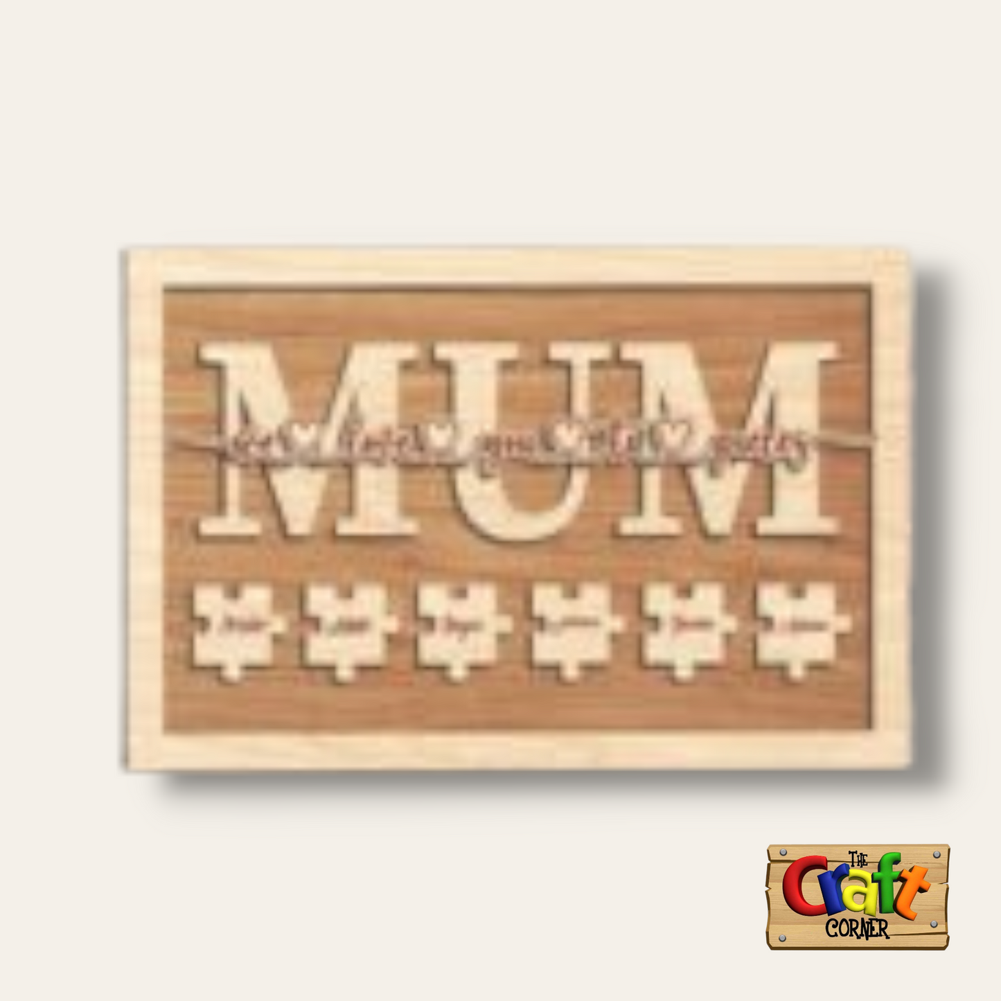 Stand: Mum puzzle pieces wooden sign