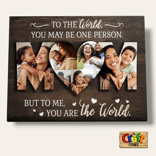 Board: Mom wooden plaque with pictures