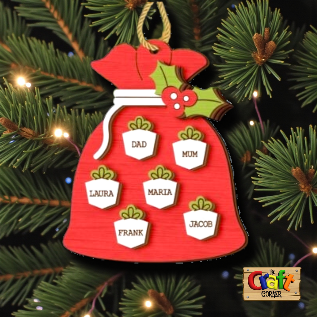 Ornament : Family personalized santa sac