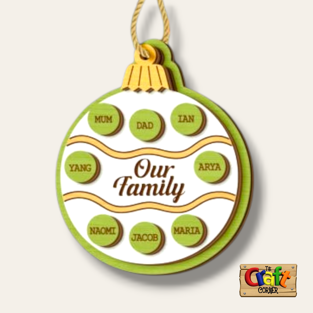 Ornament : Family personalized christmas ornament