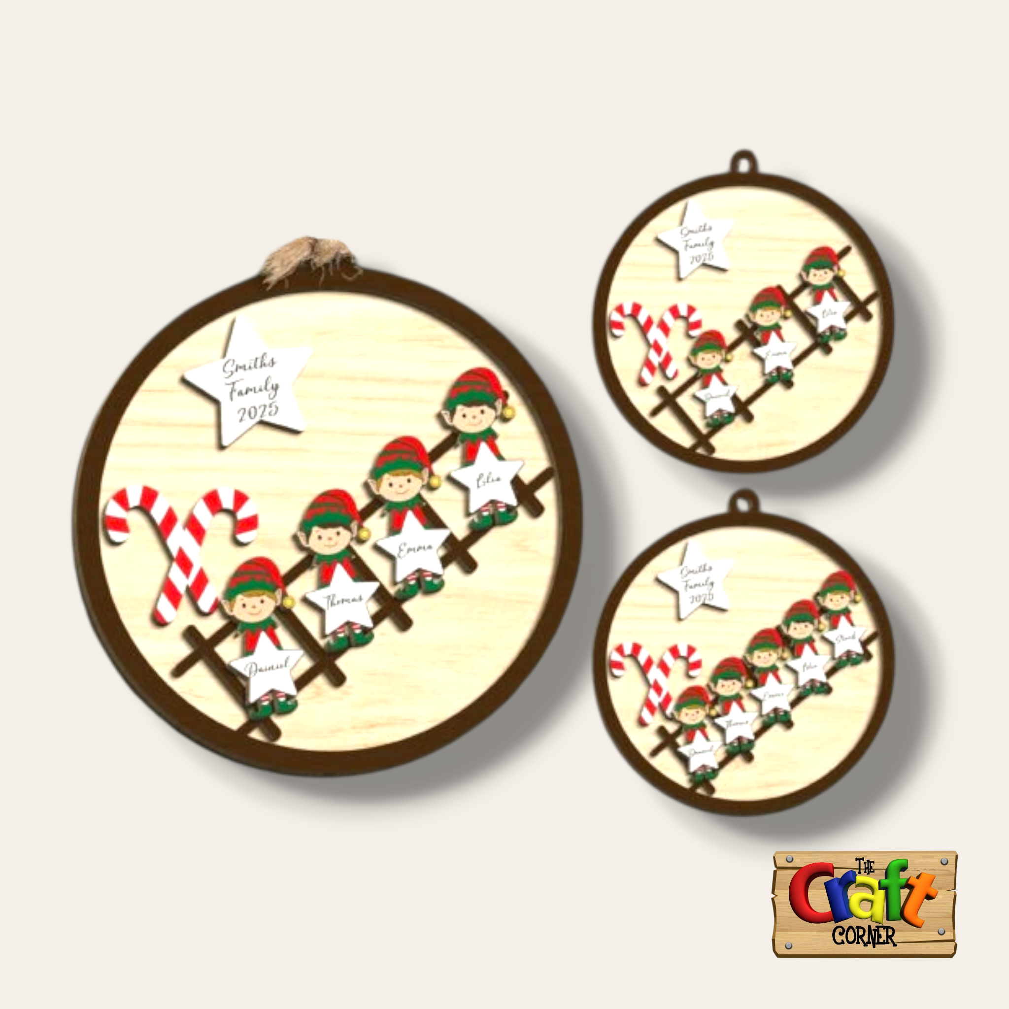 Ornament : Family personalized Elves ornament