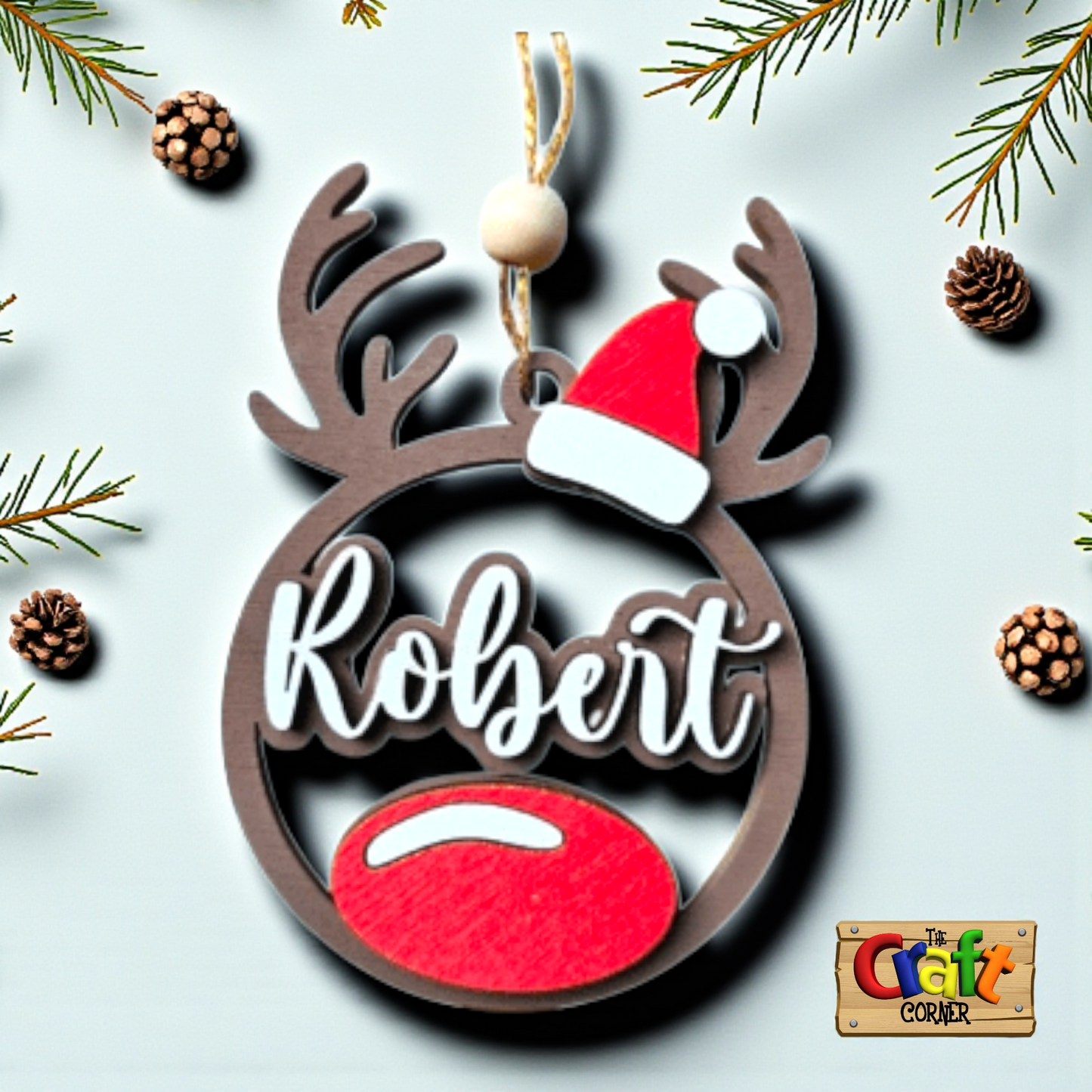 Ornament: Personalized reindeer antler ornament