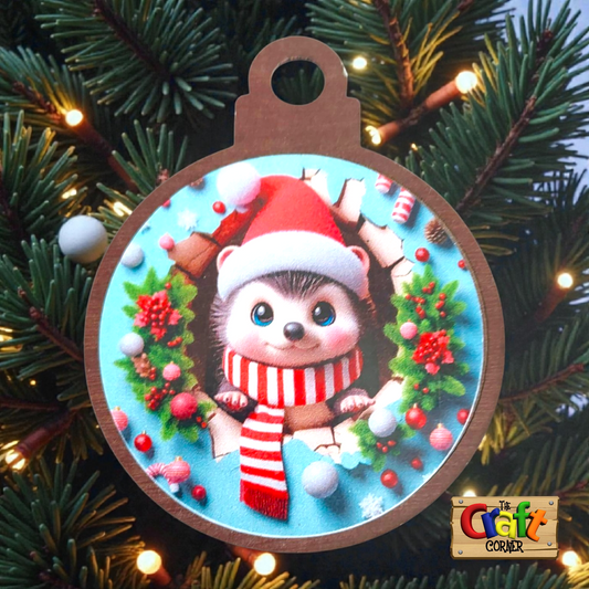 Ornament: Peek-a-boo double sided (Hedgehog)