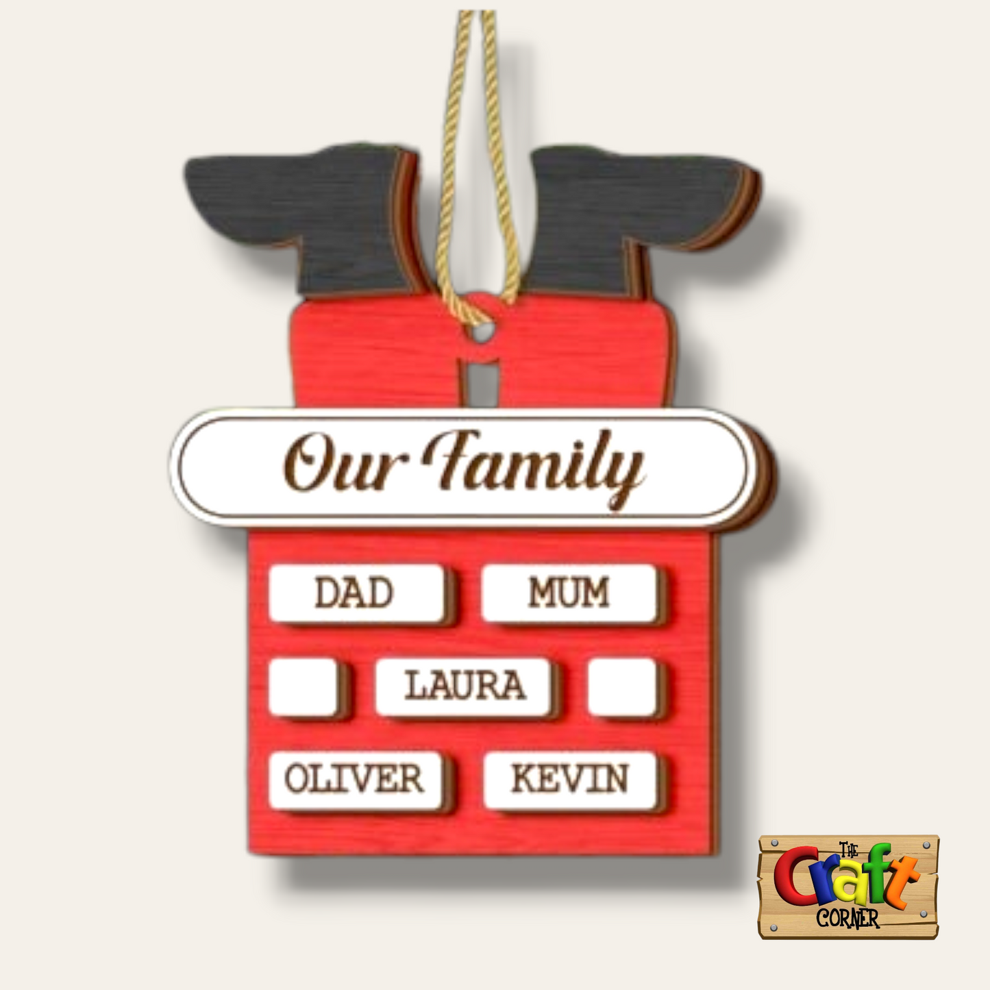 Ornament : Family personalized Santa in chimney ornament