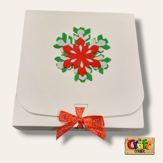 Christmas gift box (white snowflake)