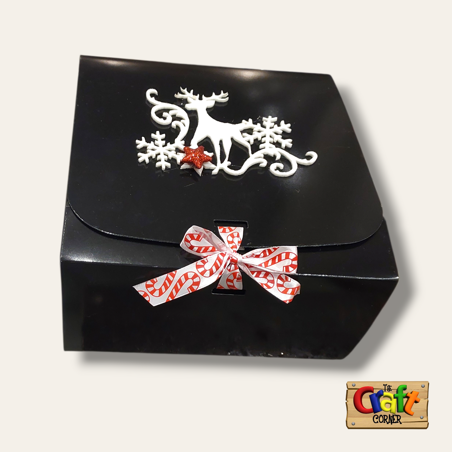 Christmas gift box (black reindeer)