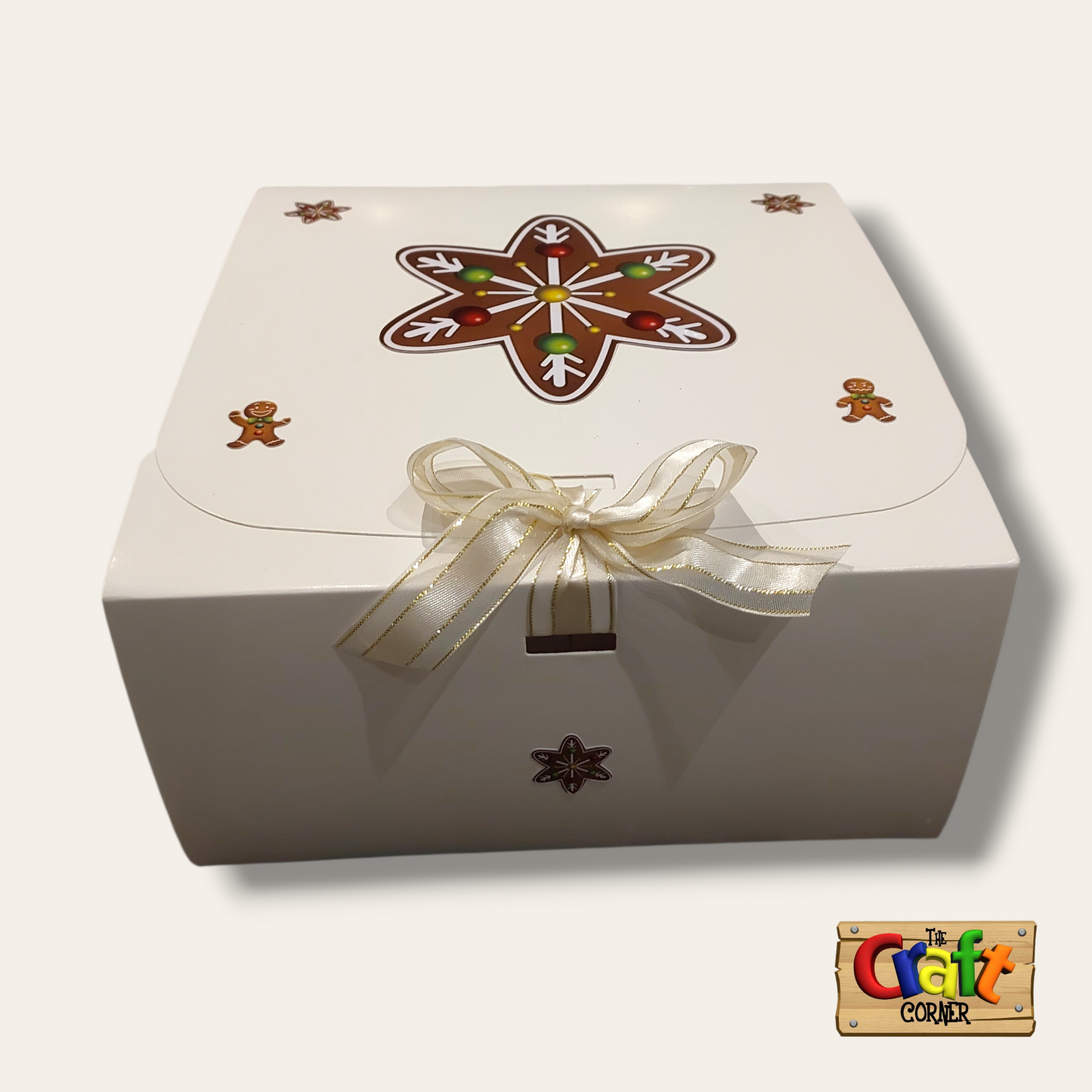 Christmas gift box (white gingerbread star)