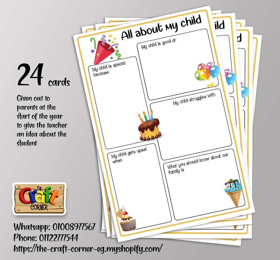 All about my child card