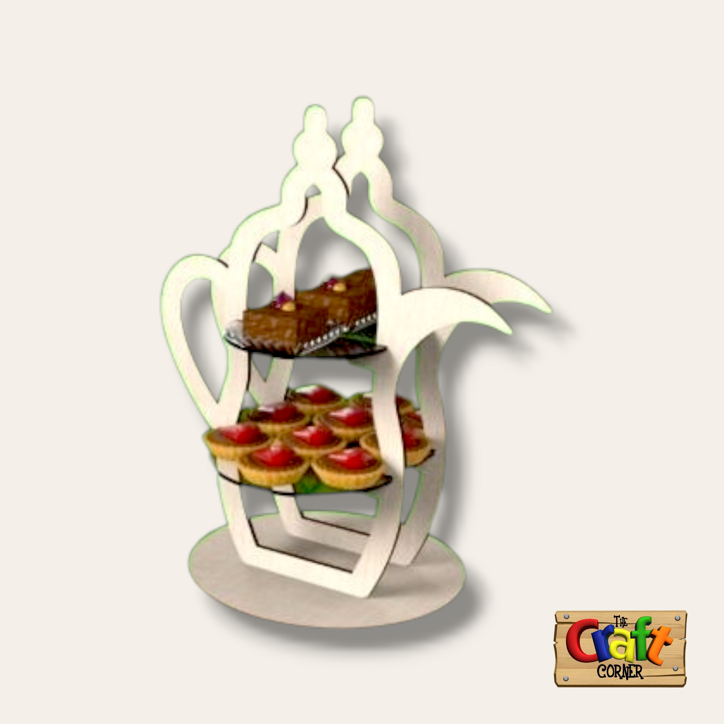 Tray: Arabic pot 2 tiered tray