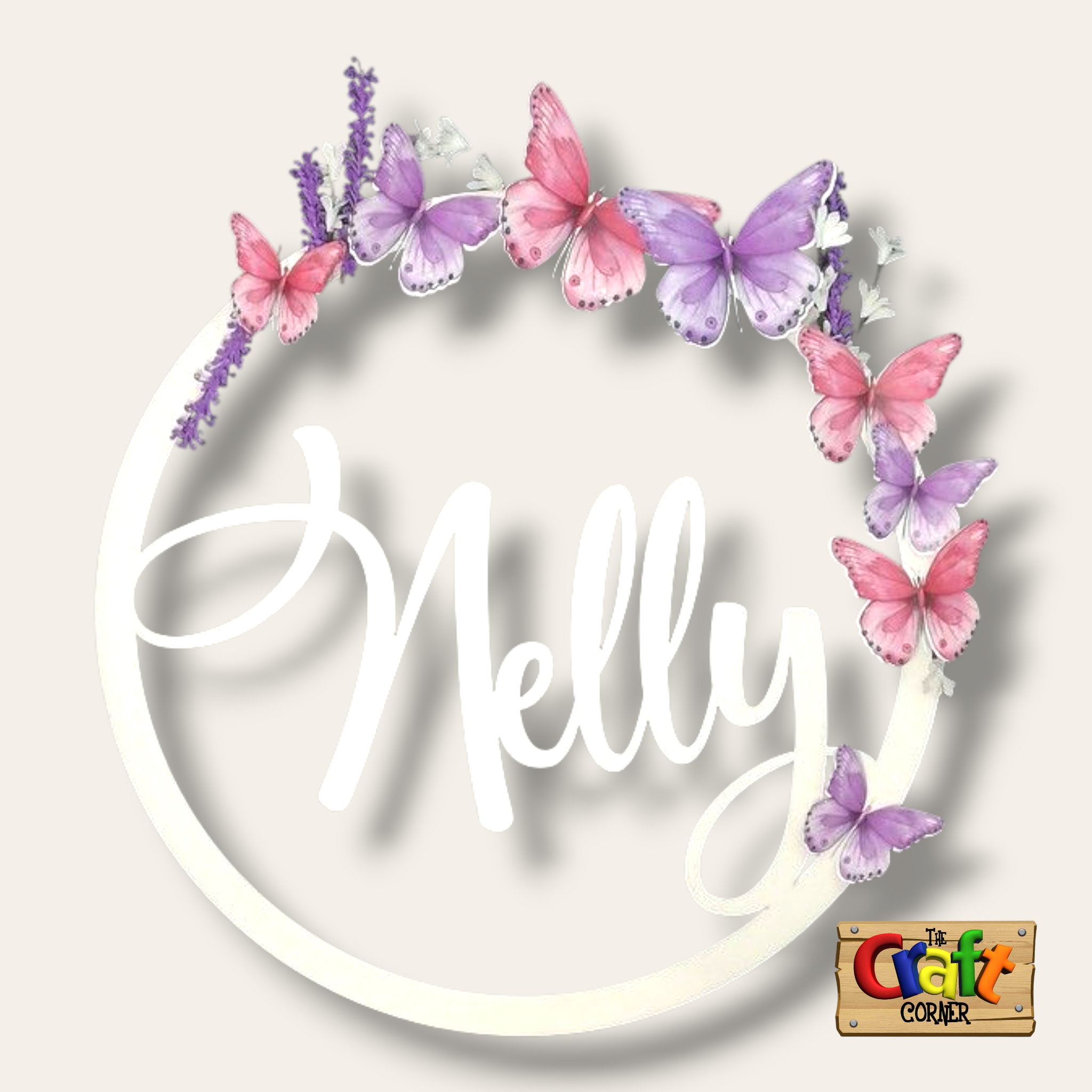 Name Ring with butterflies