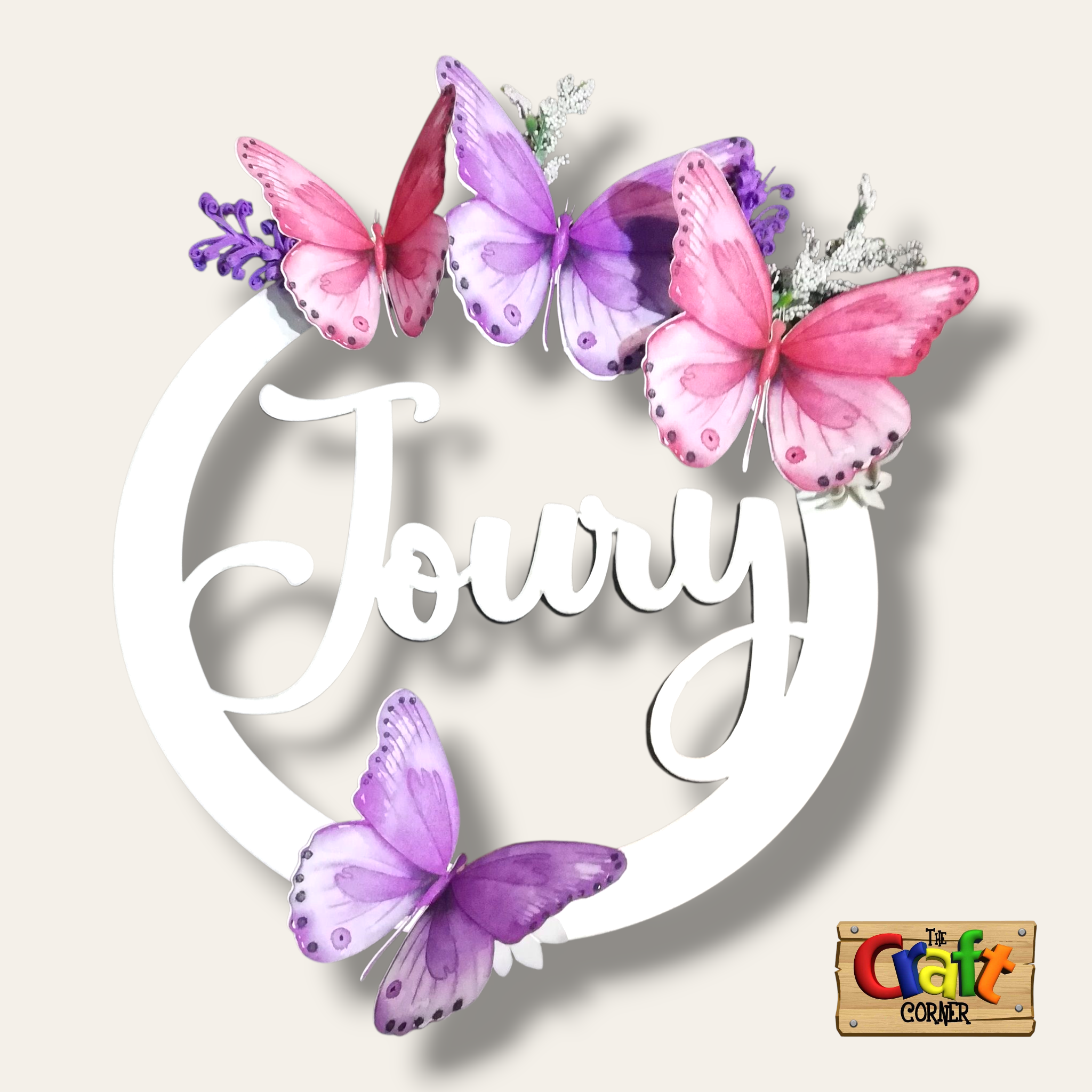 Name Ring with butterflies