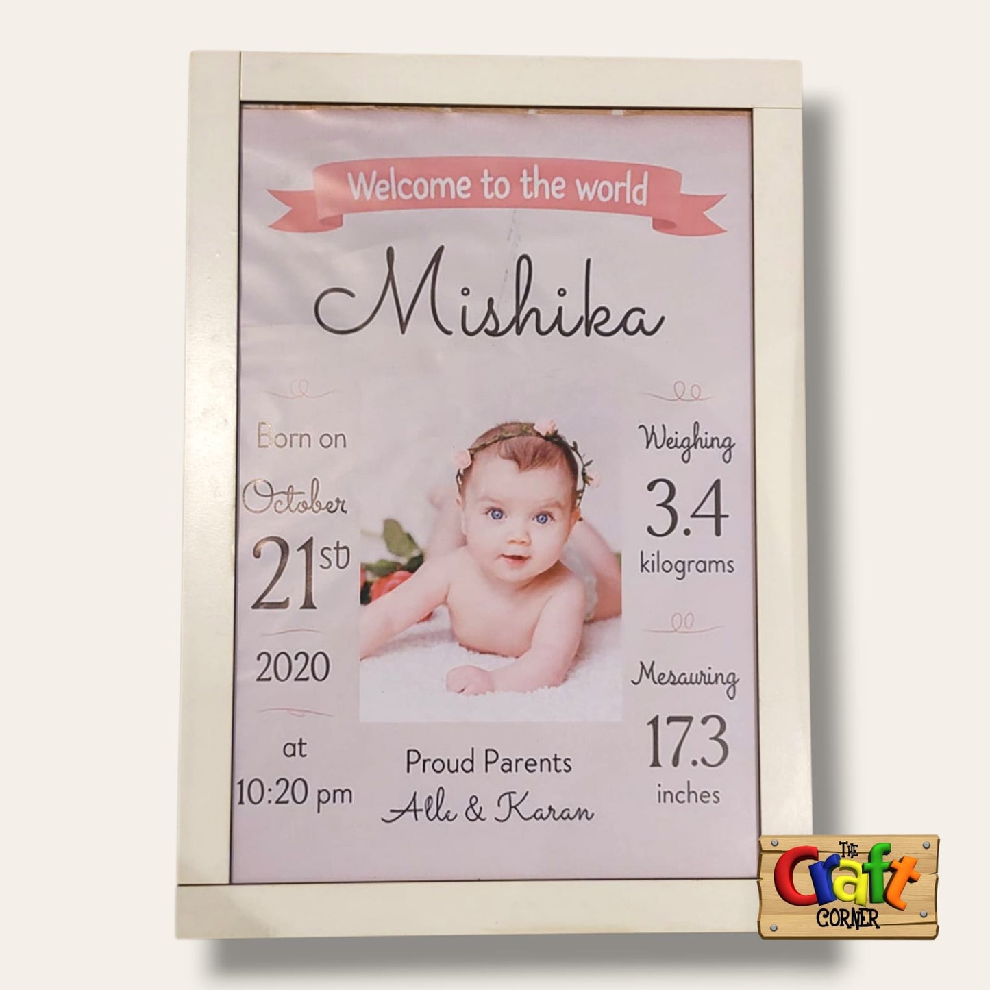 Baby first milestones frame