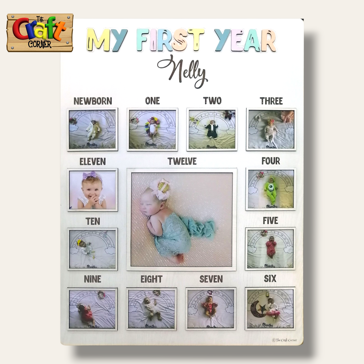 Baby First Year frame (pastels)