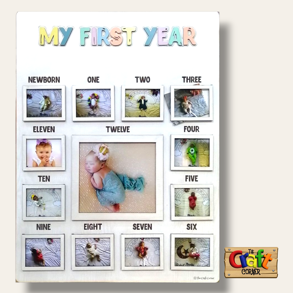Baby First Year frame (pastels)