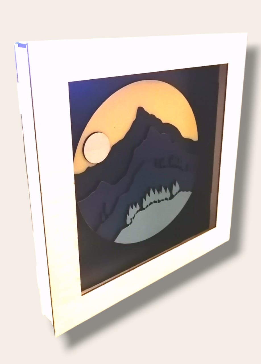 Layered wall art (blue sunset)