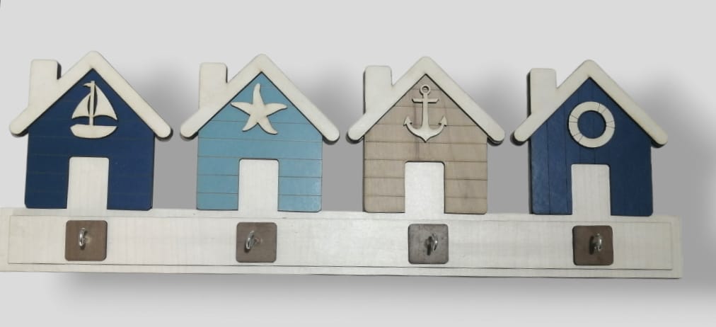 Beach house key chain hanger