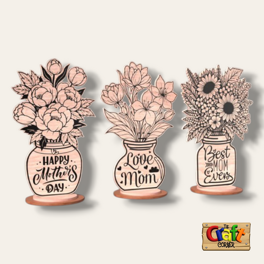 Stand: Best mum wooden vase