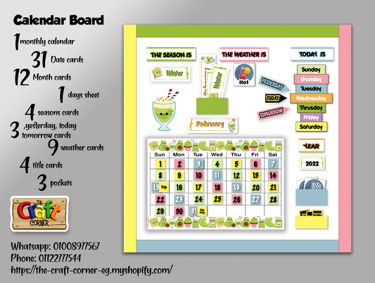 Avocado Calendar Board set