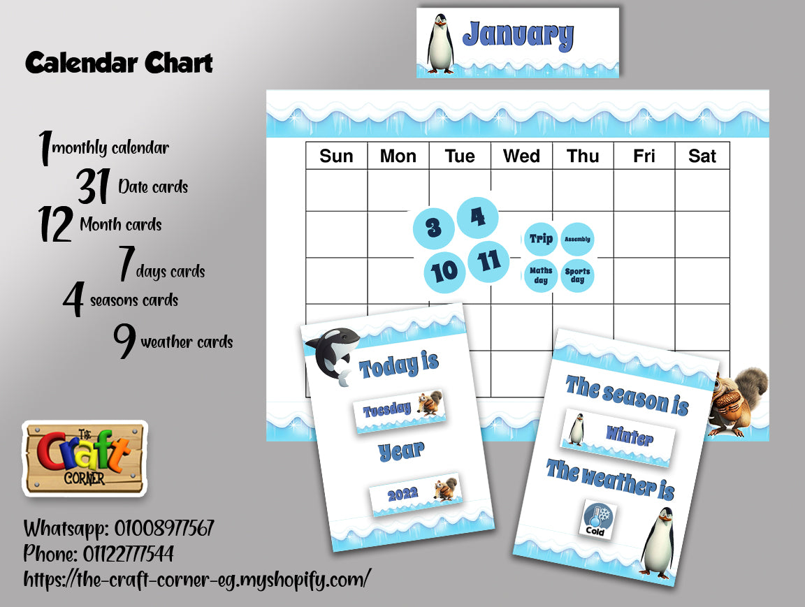 Arctic animals Calendar Set