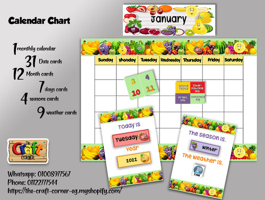 Fruits Calendar Set